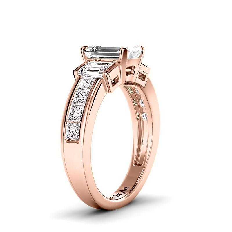 1.85-4.35 CT Princess &amp; Emerald Cut Lab Grown Diamonds - Engagement Ring - Primestyle.com