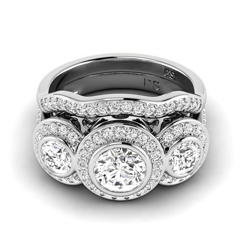 1.90-4.40 CT Round Cut Lab Grown Diamonds - Bridal Set - Primestyle.com