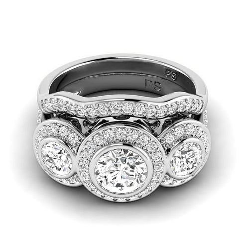 1.90 - 7.40 CT Round Cut Diamonds - Bridal Set - Primestyle.com