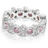 1.90 CT Round Cut Pink Sapphires & Diamonds - Eternity Ring - Primestyle.com