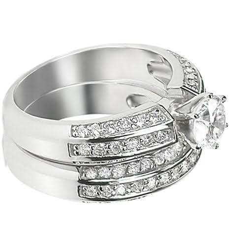 1.95-3.10 CT Round Cut Diamonds - Bridal Set - Primestyle.com