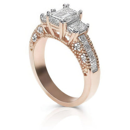 1.95-3.10 CT Round &amp; Princess &amp; Emerald Cut Diamonds - Engagement Ring - Primestyle.com