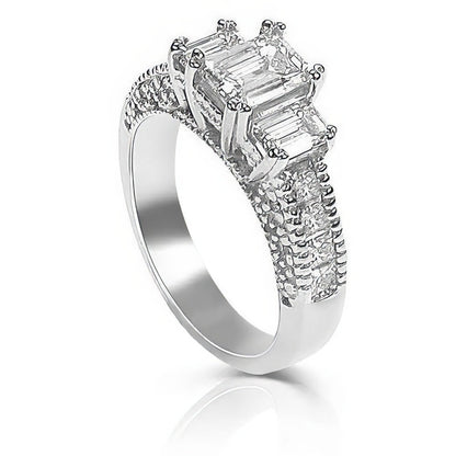 1.95-3.10 CT Round &amp; Princess &amp; Emerald Cut Diamonds - Engagement Ring - Primestyle.com