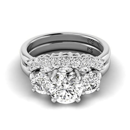 1.95-4.45 CT Round Cut Lab Grown Diamonds - Bridal Set - Primestyle.com