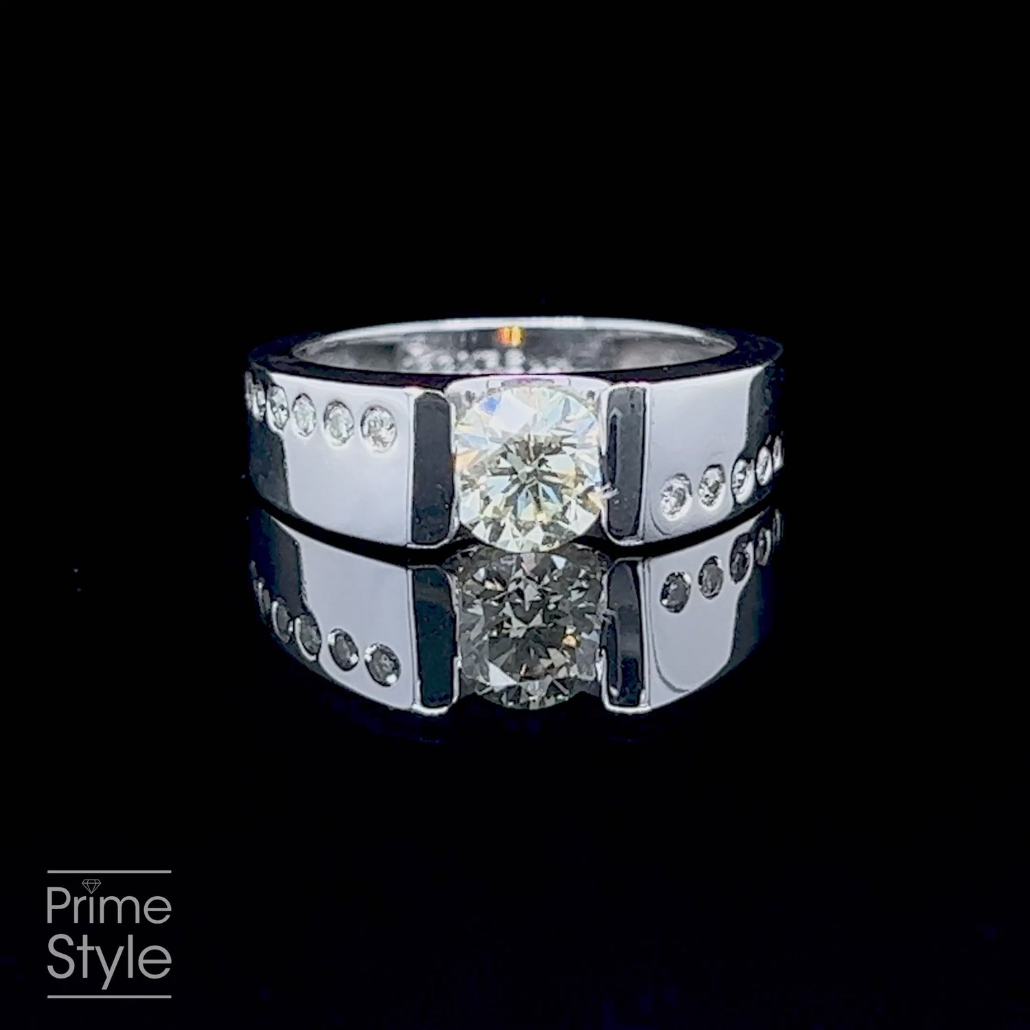 Certified 1.00 CT Round Cut Diamond Engagement Ring in 14 KT White Gold