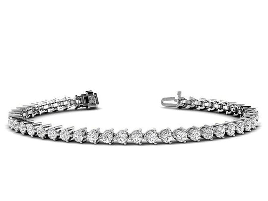2.00-10.00 CT Round Cut Lab Grown Diamonds - Tennis Bracelet
