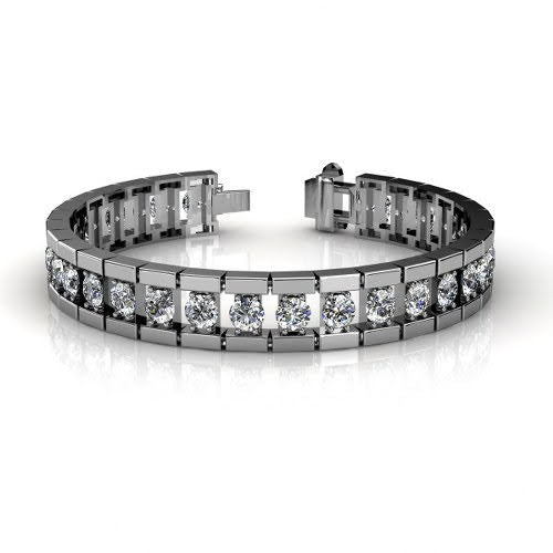 2.00-3.00 CT Round Cut Natural Diamonds - Diamond Bracelets