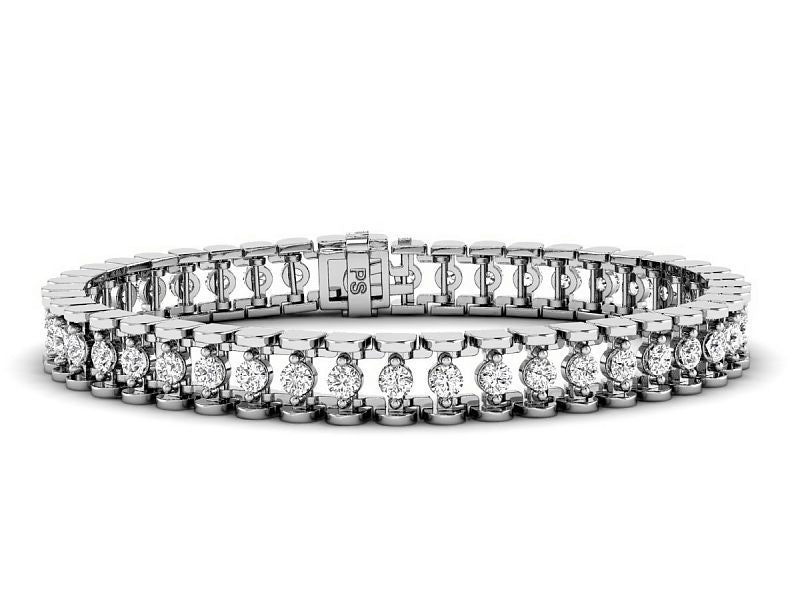 2.00-4.00 CT Round Cut Lab Grown Diamonds - Diamond Bracelet - Primestyle.com