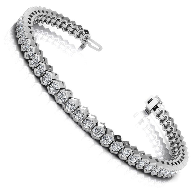 2.00-6.00 CT Round Cut Natural Diamonds - Tennis Bracelet