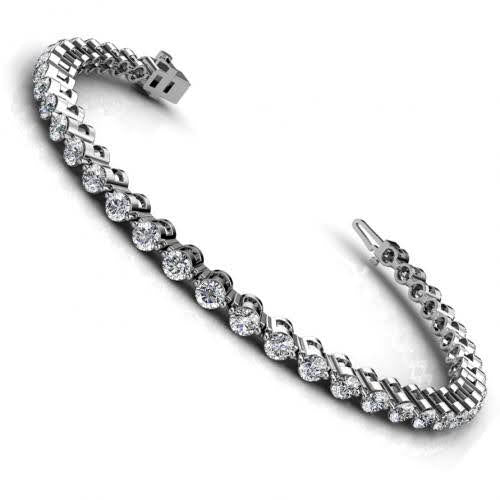 2.00-6.00 CT Round Cut Natural Diamonds - Tennis Bracelet
