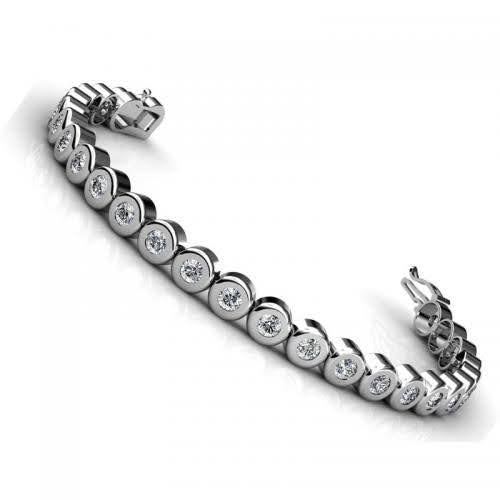 2.00-6.00 CT Round Cut Natural Diamonds - Tennis Bracelet