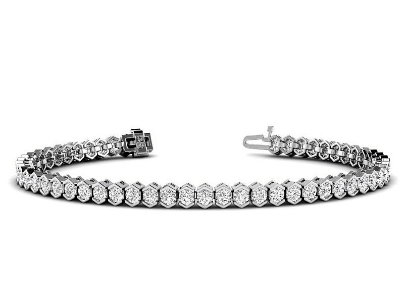 2.00-6.00 CT Round Cut Lab Grown Diamonds - Tennis Bracelet - Primestyle.com