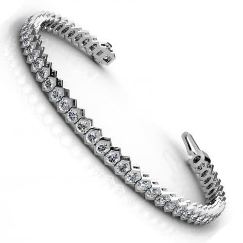 2.00-7.00 CT Round Cut Natural Diamonds - Tennis Bracelet