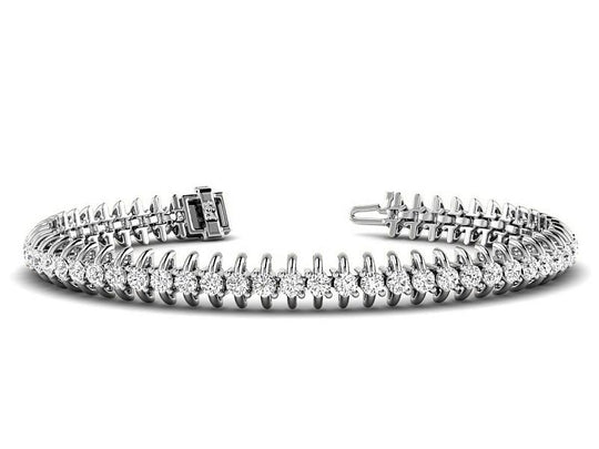 2.00-7.00 CT Round Cut Lab Grown Diamonds - Tennis Bracelet