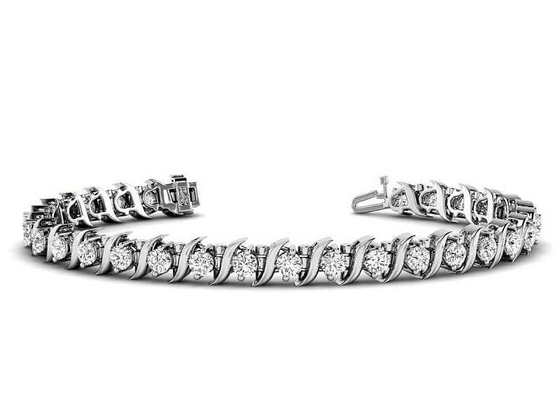 2.00-9.00 CT Round Cut Lab Grown Diamonds - Tennis Bracelet - Primestyle.com