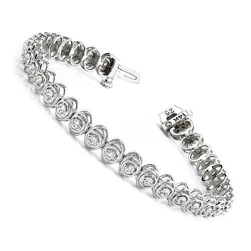 2.04-4.00 CT Round Cut Natural Diamonds - Tennis Bracelet