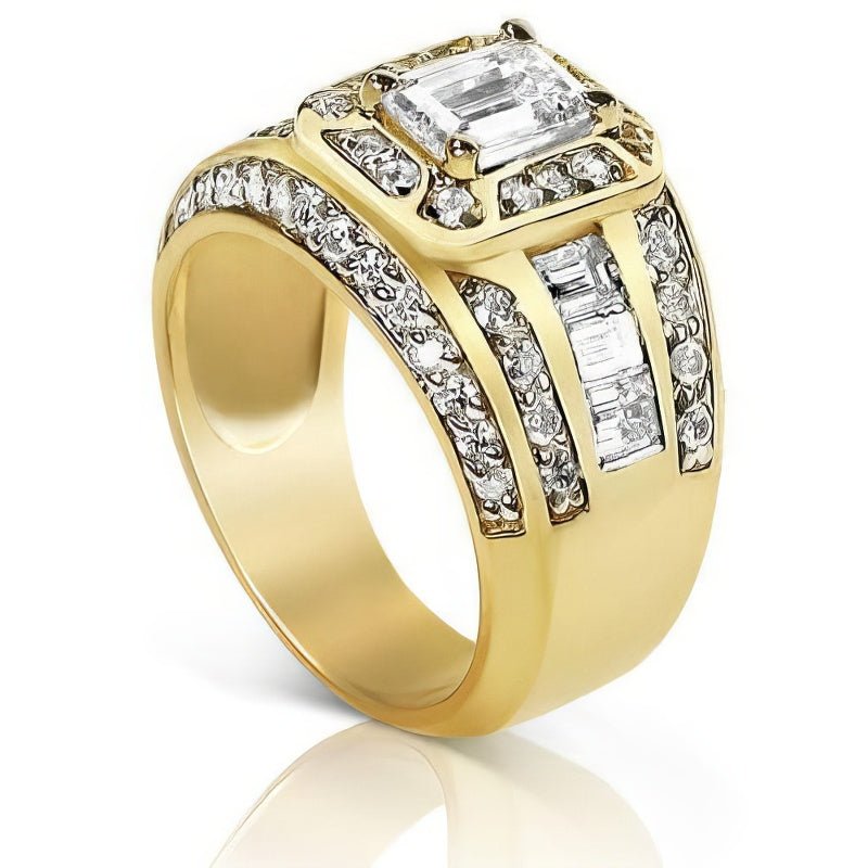 2.05-3.20 CT Round &amp; Emerald Cut Diamonds - Engagement Ring - Primestyle.com