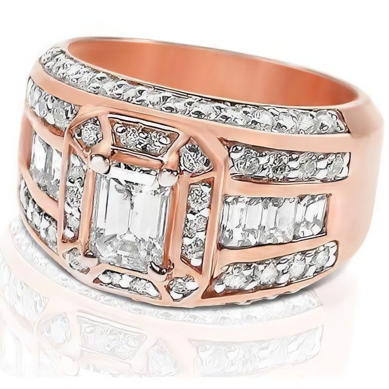2.05-3.20 CT Round &amp; Emerald Cut Diamonds - Engagement Ring - Primestyle.com