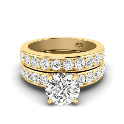 2.10-4.60 CT Round Cut Lab Grown Diamonds - Bridal Set - Primestyle.com