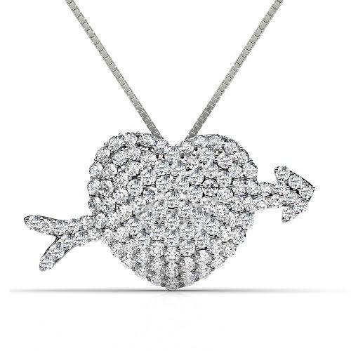 2.20 CT Round Cut Natural Diamonds - Heart Pendants