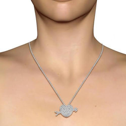 2.20 CT Round Cut Diamonds - Heart Pendant - Primestyle.com