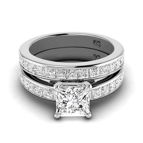 2.25 - 7.75 CT Princess Cut Diamonds - Bridal Set - Primestyle.com