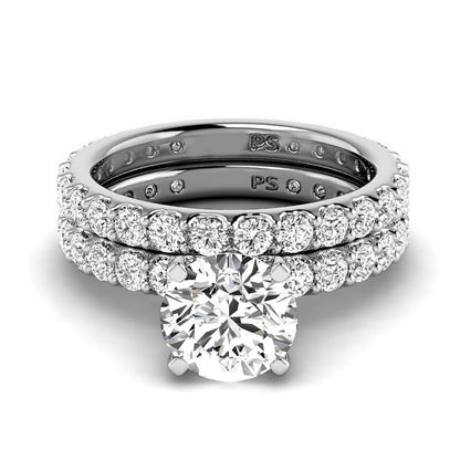 2.40-4.90 CT Round Cut Lab Grown Diamonds - Bridal Set - Primestyle.com