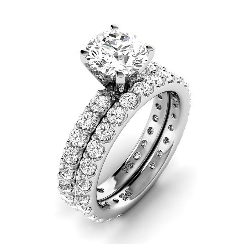 2.40-4.90 CT Round Cut Lab Grown Diamonds - Bridal Set - Primestyle.com