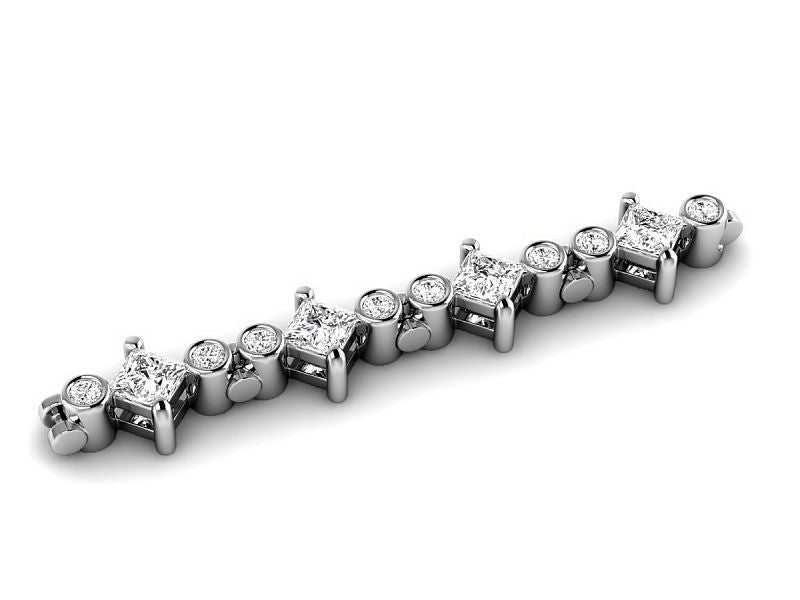 2.50-5.00 CT Round &amp; Princess Cut Lab Grown Diamonds - Diamond Bracelet - Primestyle.com