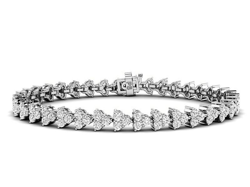 2.50-5.50 CT Round Cut Lab Grown Diamonds - Designer Bracelet - Primestyle.com