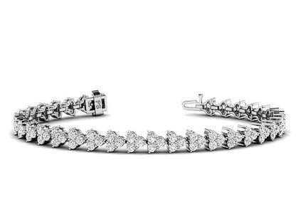 2.50-5.50 CT Round Cut Lab Grown Diamonds - Designer Bracelet - Primestyle.com