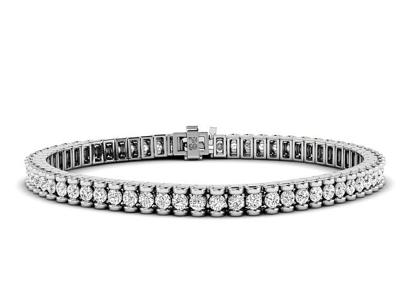 2.50-6.00 CT Round Cut Lab Grown Diamonds - Tennis Bracelet - Primestyle.com