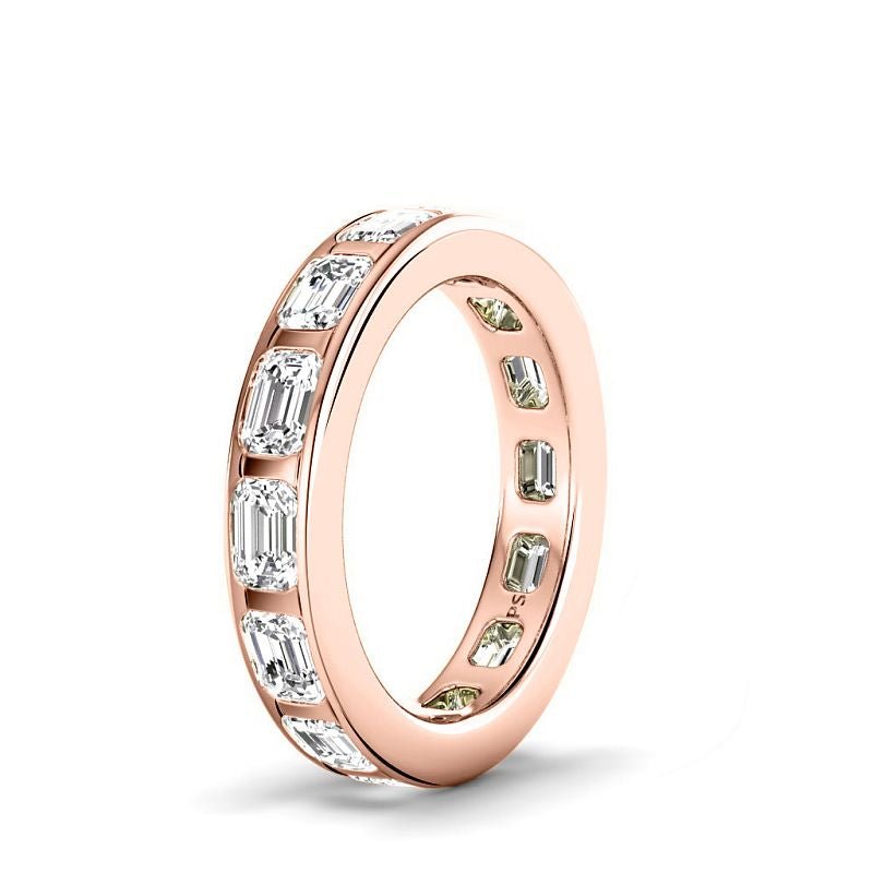 2.50 CT Emerald Cut Lab Grown Diamonds - Eternity Ring - Primestyle.com