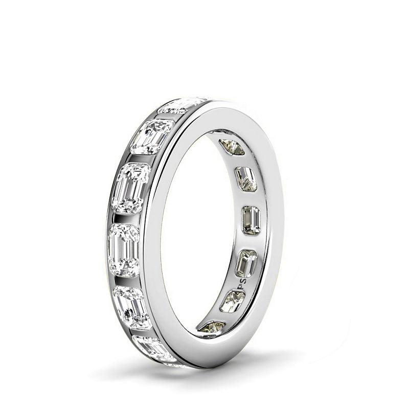 2.50 CT Emerald Cut Lab Grown Diamonds - Eternity Ring - Primestyle.com