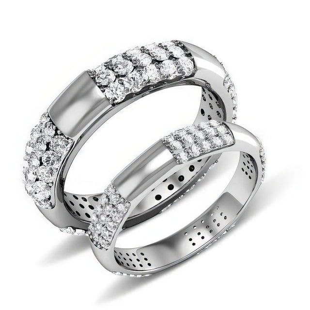 2.50 CT Round Cut Natural Diamonds - Wedding Sets