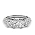 2.70-5.20 CT Round & Princess Cut Lab Grown Diamonds - Three Stone Ring - Primestyle.com