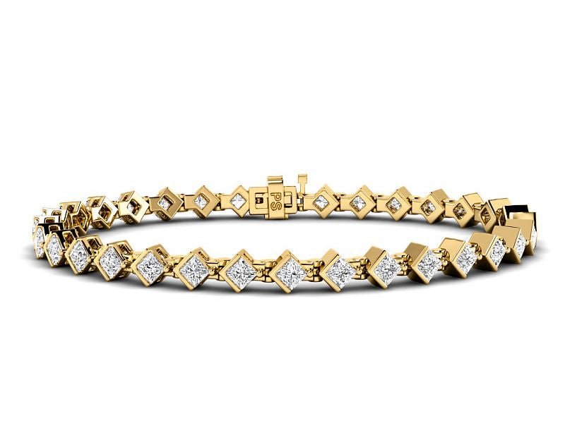 2.75-5.00 CT Princess Cut Lab Grown Diamonds - Diamond Bracelet - Primestyle.com