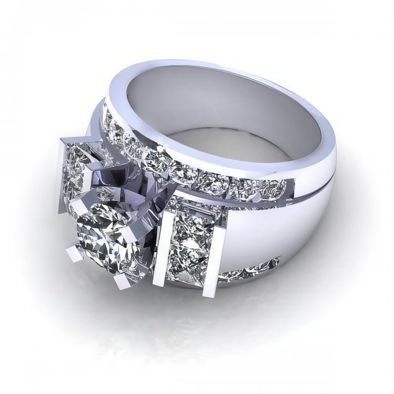 2.80-3.95 CT Round &amp; Princess Cut Diamonds - Engagement Ring - Primestyle.com