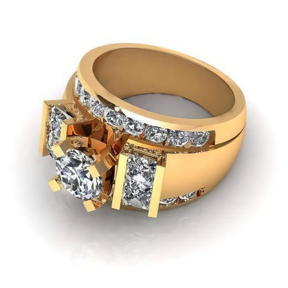 2.80-3.95 CT Round &amp; Princess Cut Diamonds - Engagement Ring - Primestyle.com