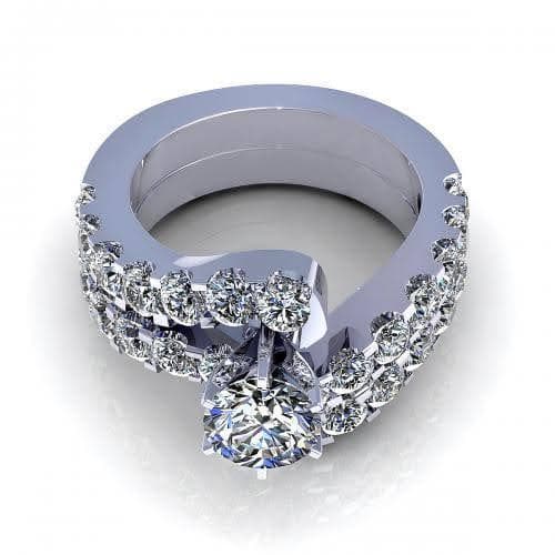 2.95-4.10 CT Round Cut Diamonds - Bridal Set - Primestyle.com