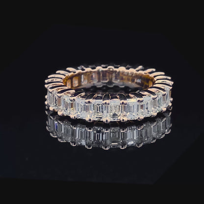 Selected 6.00CT Emerald Cut Diamond Eternity Ring in 14KT Yellow Gold