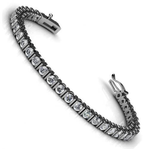 3.00-5.00 CT Round Cut Natural Diamonds - Tennis Bracelet