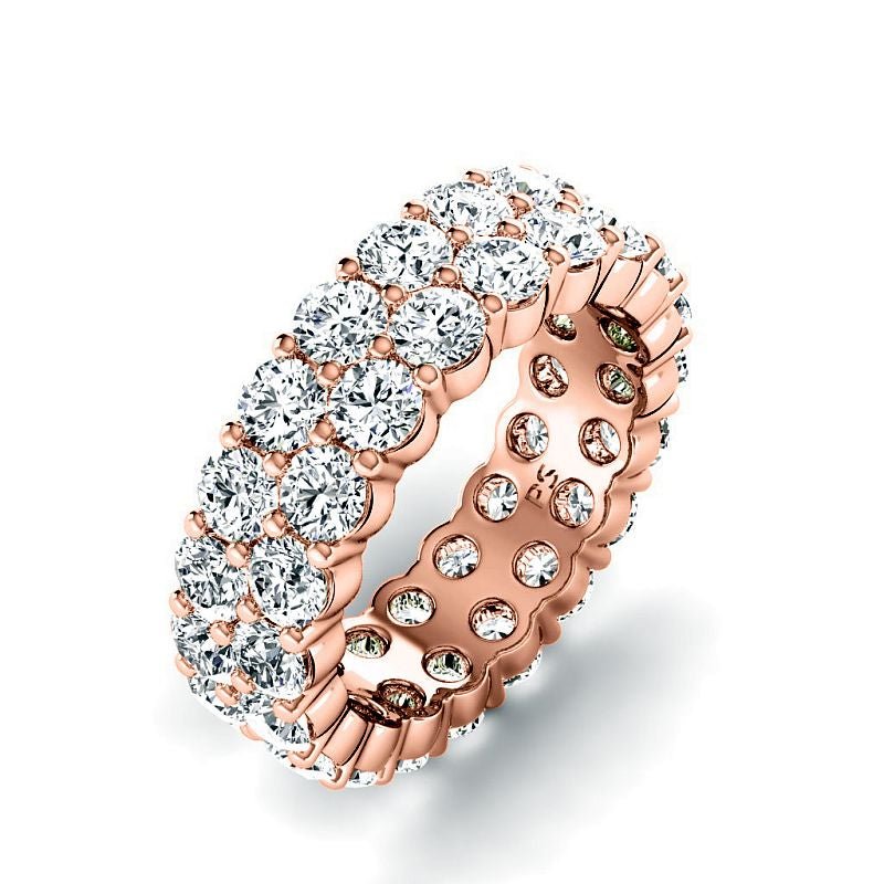 3.00-7.20 CT Round Cut Lab Grown Diamonds - Eternity Ring - Primestyle.com