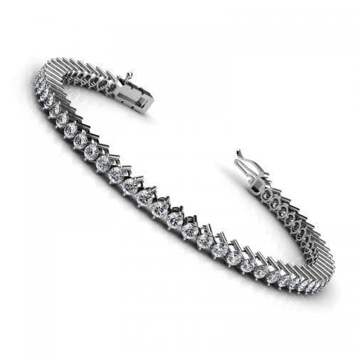 3.00-8.00 CT Round Cut Natural Diamonds - Tennis Bracelet