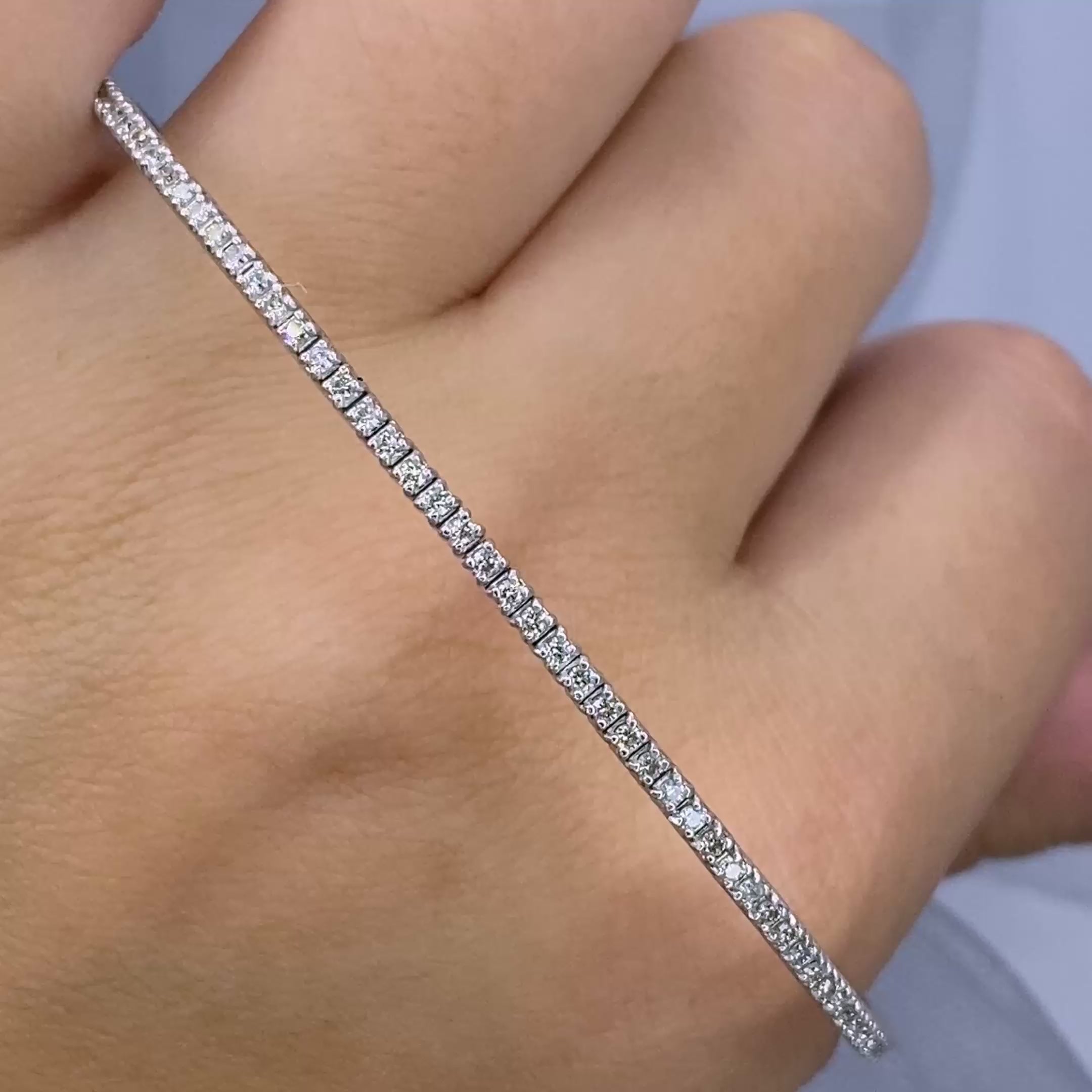 Prestige 0.50CT Round Cut Diamond Flexible Bangle in 14KT White Gold - Flexible Bangle