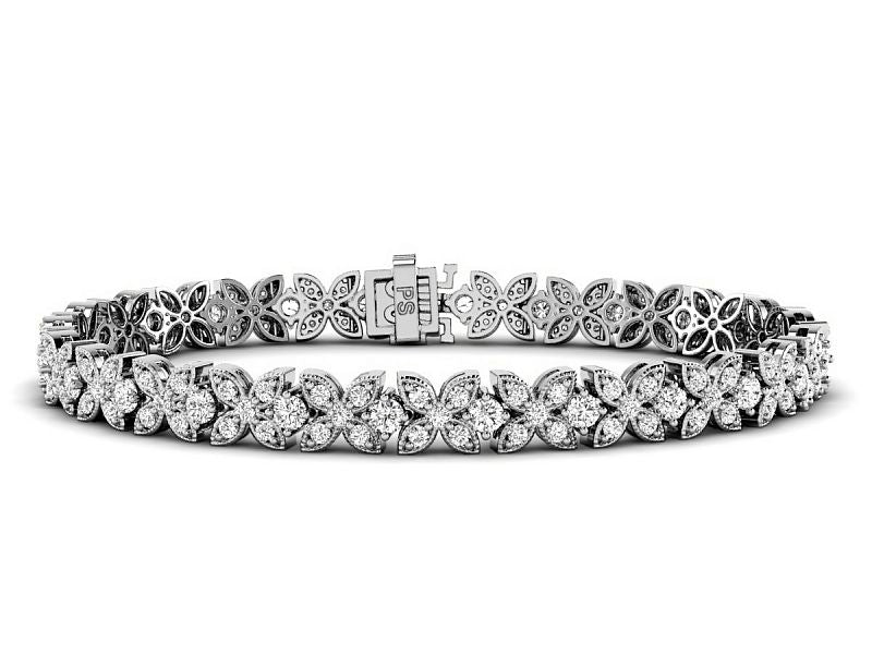 3.20-3.20 CT Round Cut Lab Grown Diamonds - Tennis Bracelet - Primestyle.com