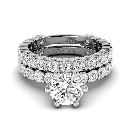 3.20 - 8.70 CT Round Cut Diamonds - Bridal Set - Primestyle.com