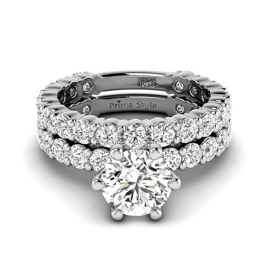 3.20-5.70 CT Round Cut Lab Grown Diamonds - Bridal Set