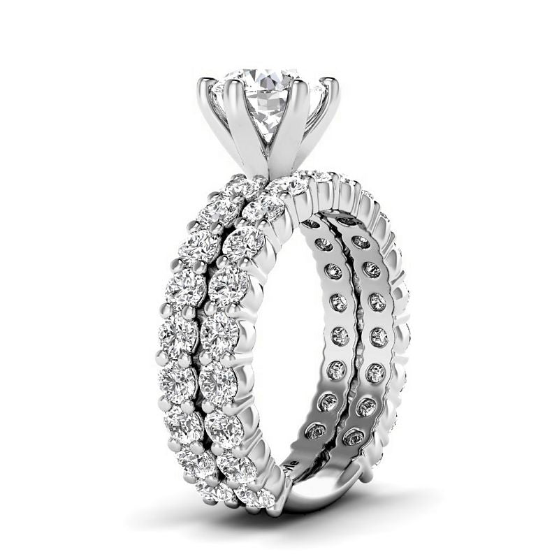 3.20-5.70 CT Round Cut Lab Grown Diamonds - Bridal Set - Primestyle.com