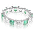 3.20 CT Round Cut Green Emeralds & Diamonds - Eternity Ring - Primestyle.com